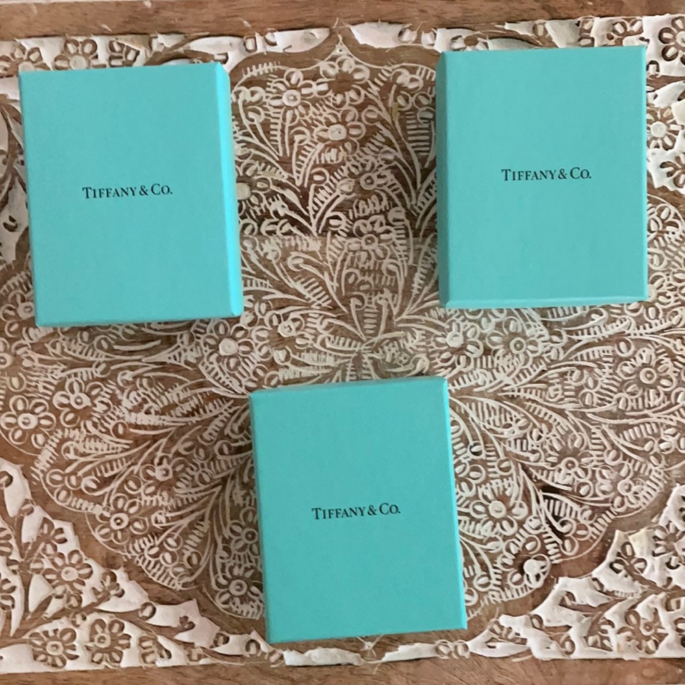 Three Tiffany jewelry boxes